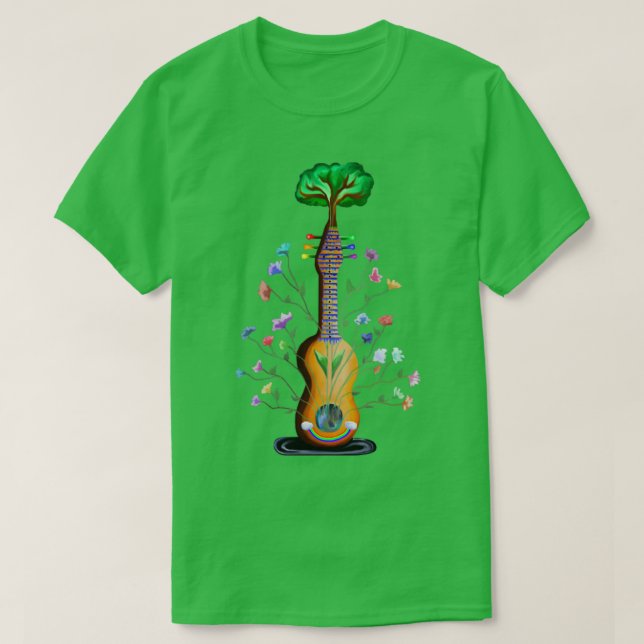 Camiseta Árvore de Música Flores (Frente do Design)