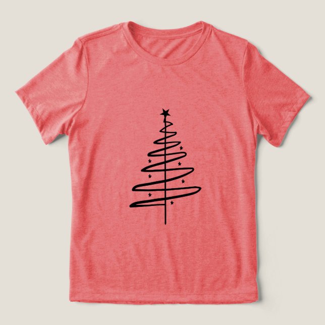 Camiseta árvore de Natal (Design frontal)