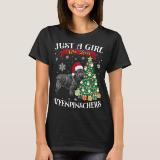 Camiseta Árvore de Natal Affenpinscher Papais noeis H