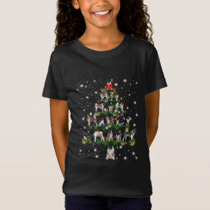 Camiseta Árvore De Natal Akita Coberta Por Flashli