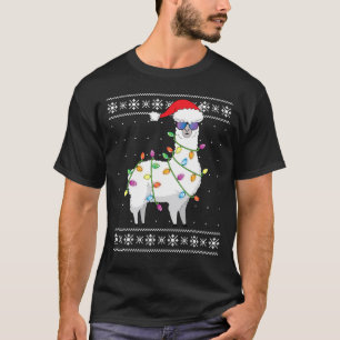 Camiseta Árvore de Natal Alpaca Engraçado Suor de Natal F