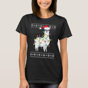 Camiseta Árvore de Natal Alpaca Engraçado Suor de Natal Fei