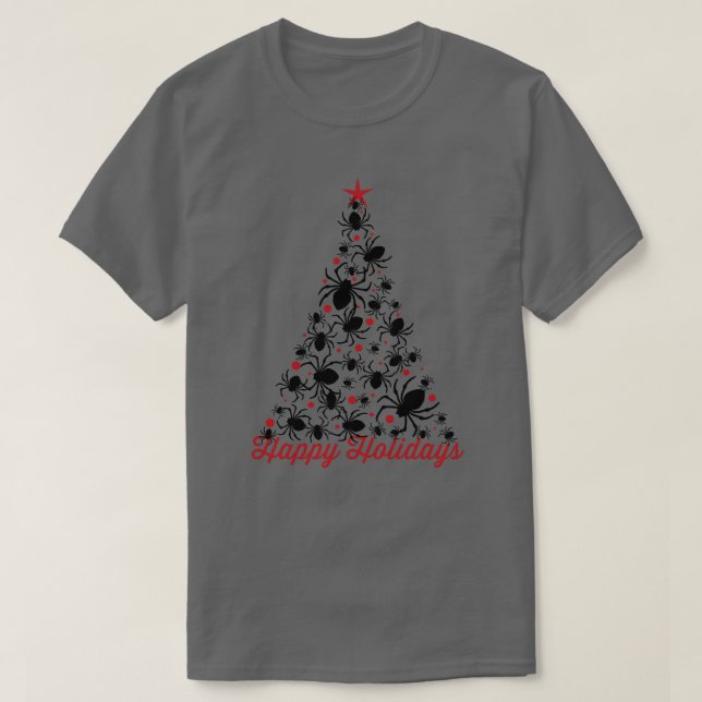 Camiseta Árvore de Natal Aranha Gótica (Frente do Design)