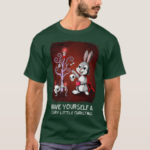Camiseta Árvore de Natal assustadora Coelho Festivo Gótico 