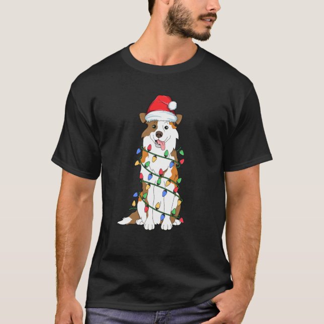 Camiseta Árvore de Natal Australiana Light Aussie Xm (Frente)