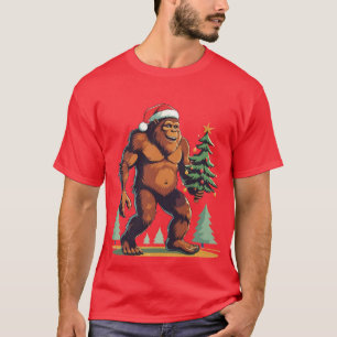 Camiseta Árvore de Natal Bigfoot Santa Hat