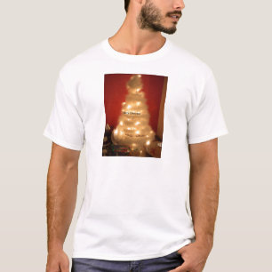 Camiseta Árvore de Natal Branca Decorada