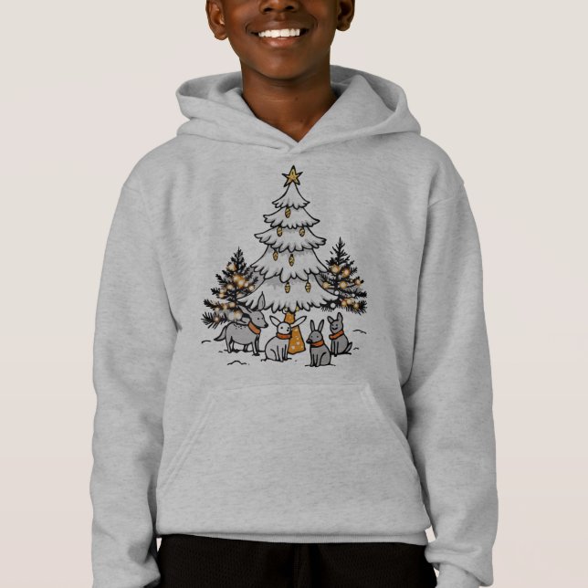 Camiseta Árvore de Natal brilhante (Frente)