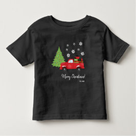 Camiseta Árvore de Natal Caminhão Antigo Feliz Natal Famíli
