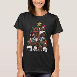 Camiseta Árvore de Natal - Cão 2 Ponteiro Baixo Alemão