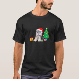 Camiseta Árvore de Natal, cão de cachorrinho Yorkshire e pr