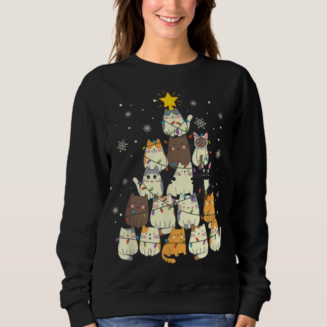 Camiseta Árvore de Natal Cat Lover Árvore de Natal (Frente)