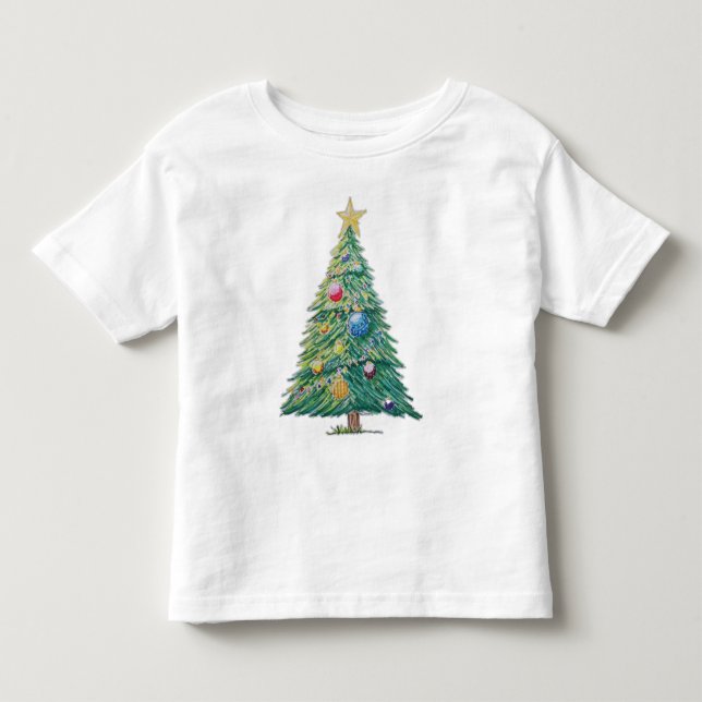 Camiseta Árvore de Natal Colorida (Frente)