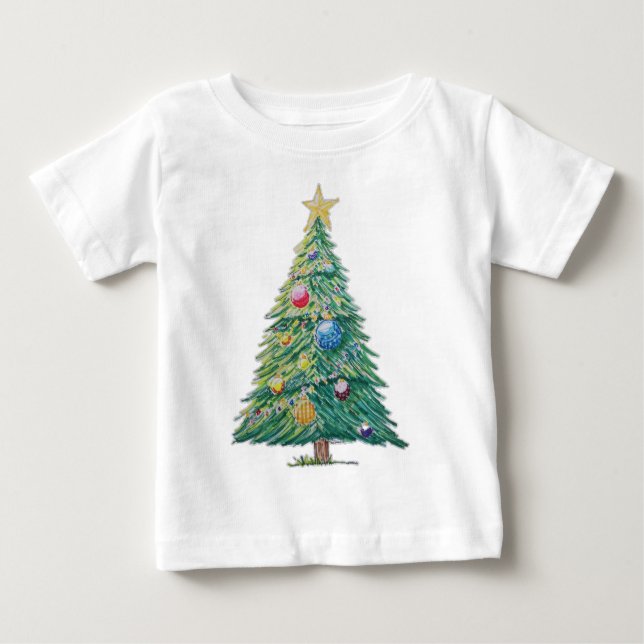 Camiseta Árvore de Natal Colorida (Frente)
