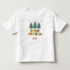 Camiseta Árvore de Natal Colorida da Família Feliz Natal