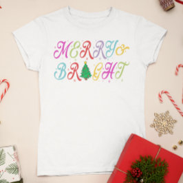 Camiseta Árvore de Natal Colorida e feliz