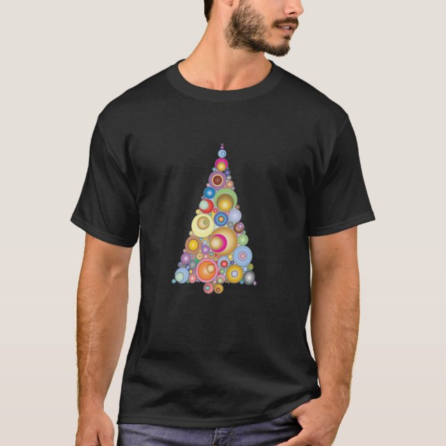Camiseta Árvore de Natal Colorida Funky (Frente)