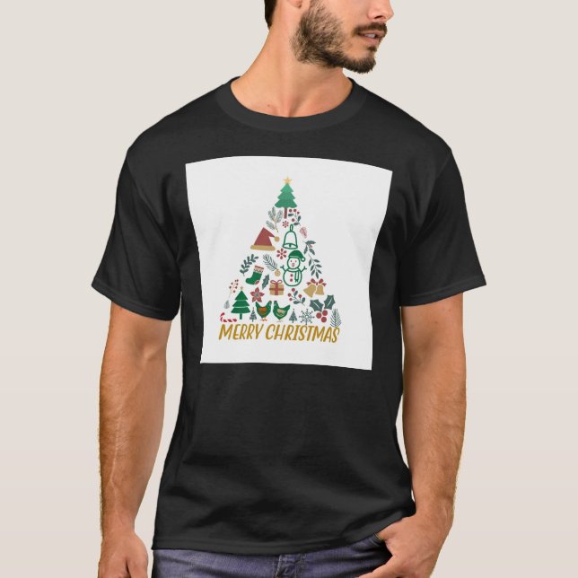 Camiseta Árvore de Natal com Estrela Amarela (Frente)