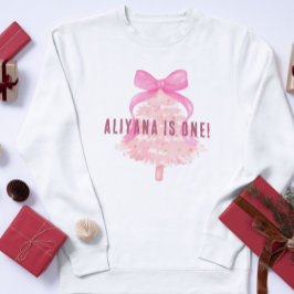 Camiseta Árvore de Natal com Laço Rosa Pastel Aniversário d
