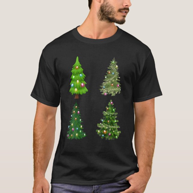 Camiseta Árvore de Natal com Led Light Pine Tree Xmas Light (Frente)