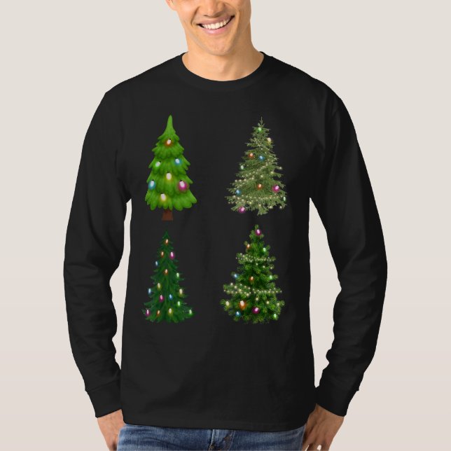 Camiseta Árvore de Natal com Led Light Pine Tree Xmas Light (Frente)