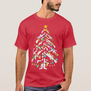 Camiseta Árvore de natal com luz e arma 
