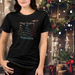 Camiseta Árvore de Natal com Pássaro