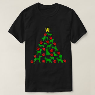Camiseta Árvore de Natal com Pegada de Pata de Cachorro