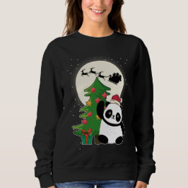 Camiseta Árvore de Natal Com Presente De Natal De Panda