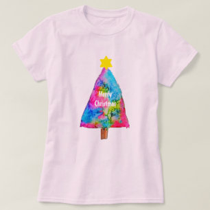Camiseta Árvore de Natal - cores modernas fundas