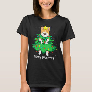 Camiseta Árvore de Natal Corgi Mãe Pai Cão Mulheres Homens