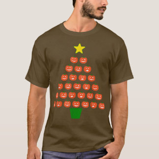 Camiseta Árvore de Natal da Abóbora de Halloween - Estrela 