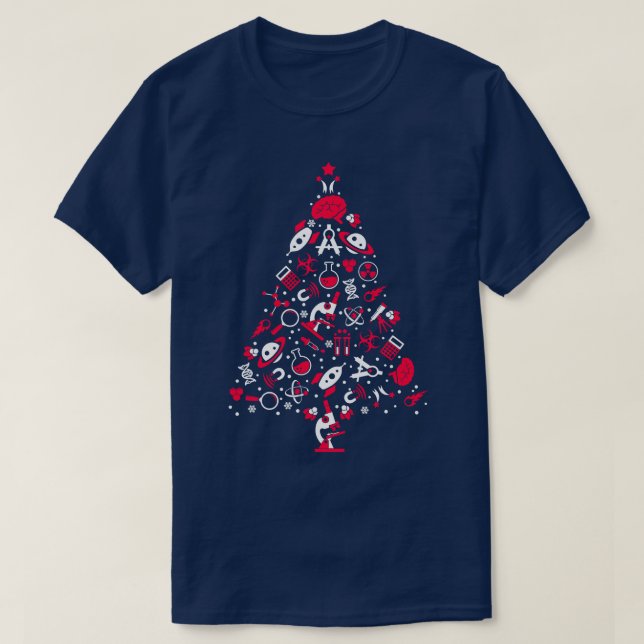 Camiseta Árvore de Natal da Ciência (Frente do Design)