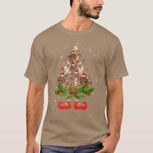 Camiseta Árvore de Natal da Cockapoo Luzes de Natal Cachorr