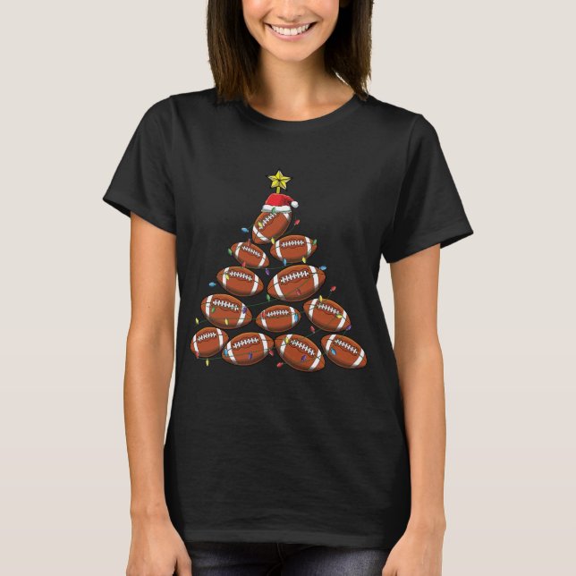 Camiseta Árvore de Natal da Equipe de Futebol Engraçado (Frente)