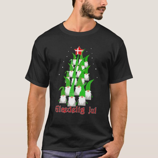 Camiseta Árvore de Natal da Estrela Dinamarquesa Glaedeling (Frente)
