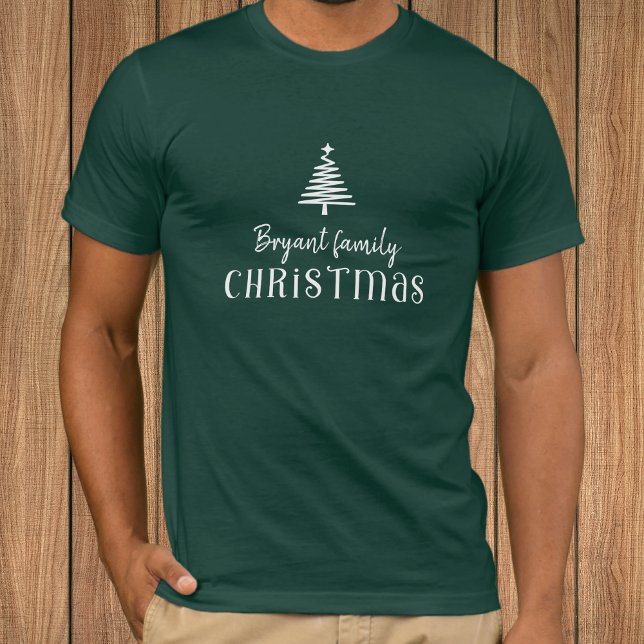 Camiseta Árvore de Natal da família personalizada verde mod (Criador carregado)