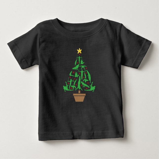 Camiseta Árvore de Natal da ginástica masculina (Frente)