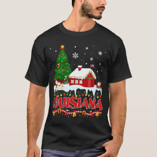 Camiseta Árvore de Natal da Louisiana Light Pajama State of