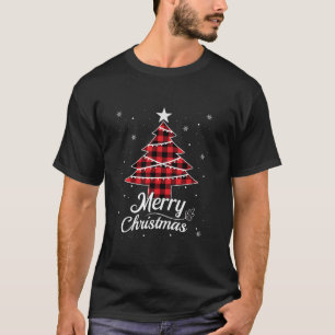 Camiseta Árvore de Natal da Xadrez de Buffalo para a Mãe Pa