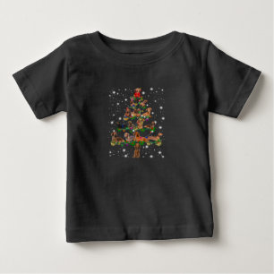 Camiseta Árvore De Natal Dachshund Coberta Por Lâmpada