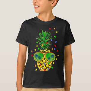 Camiseta Árvore de Natal de Abacaxi Engraçada Verão Natal e