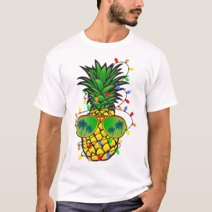 Camiseta Árvore de Natal de Abacaxi Engraçada Verão Natal e