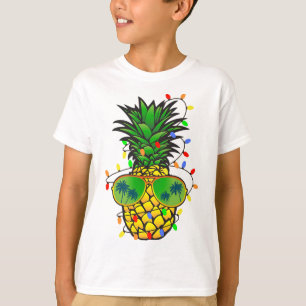 Camiseta Árvore de Natal de Abacaxi Engraçada Verão Natal e