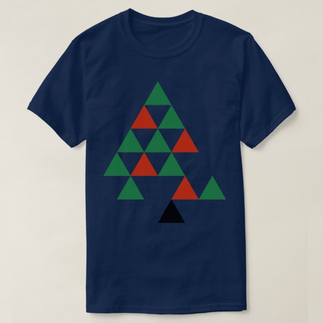 Camiseta Árvore de Natal de abstrato Bauhaus (Frente do Design)