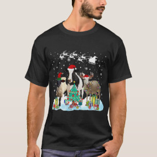 Camiseta Árvore de Natal de Animais de Fazenda Ovelha Vaca