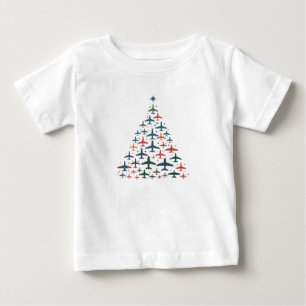 Camiseta Árvore de Natal de Avião Piloto Retro Voando Voo