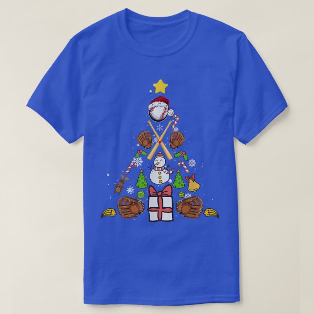 Camiseta Árvore de Natal de Baseball (Frente do Design)