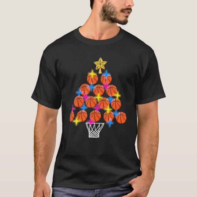 Camiseta Árvore de Natal de basquetebol | Design desportiva (Frente)