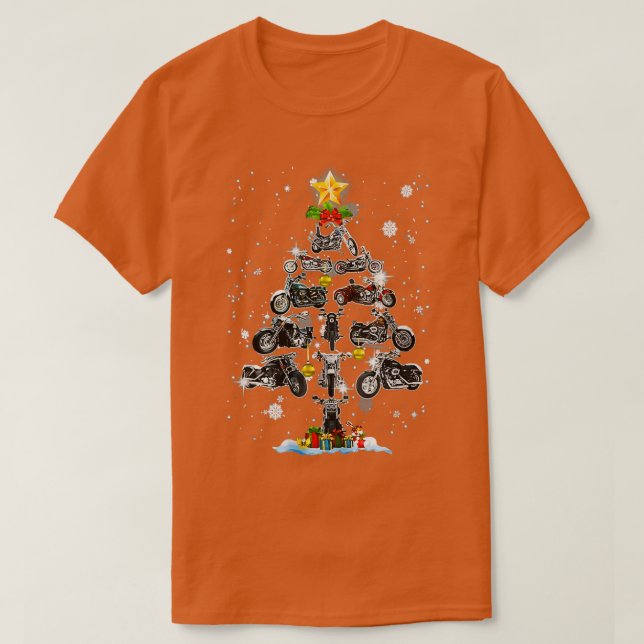 Camiseta Árvore de Natal de Bicicleta Engraçado Biker (Frente do Design)